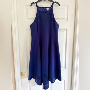 LILLY PULITZER Navy Aurelie Midi Halter Dress
